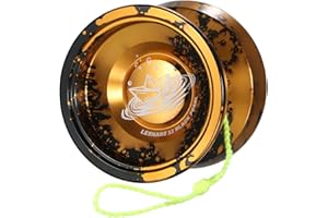 JOLESHARE LESHARE X2 Dual-Mode Yoyo for Advanced Players & Kids Beginners - Convertible Unresponsive/Responsive Bearings, Gloves, 5 Strings-Black Gold