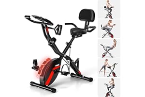 Exercise Bike, MOSUNY 5-in-1 Recumbent Exercise Bike Like A Physical Therapist, Stationary Bike with 16-Level Adjustable Magnetic Resistance, 350 LBS Folding Exercise Bike For Home Workout