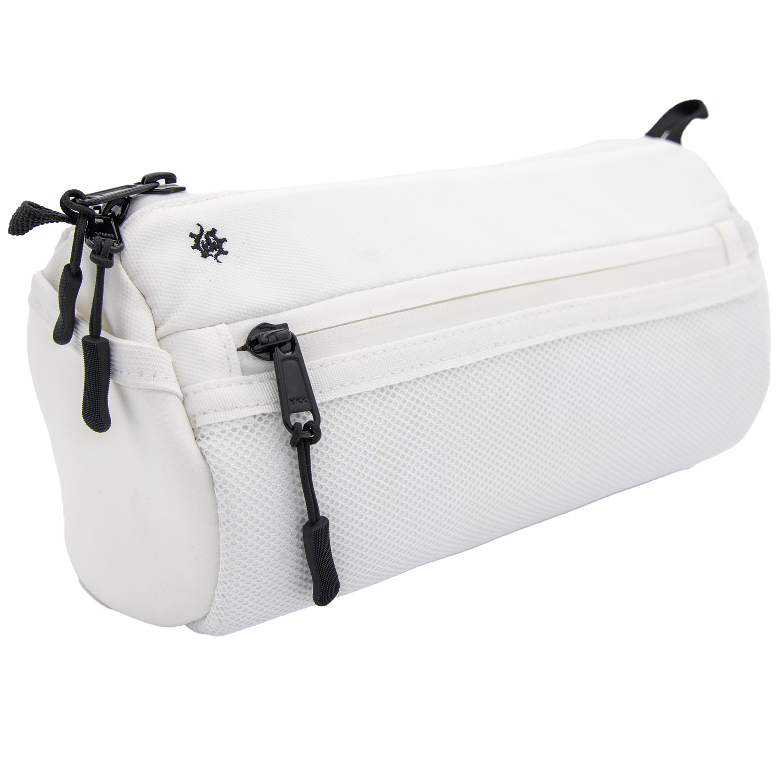 Lumiere & Co. Bike Handlebar Bag - Durable, Multiple-Size Options and Multi-Color Options -Dual Elastic Straps, Clips & Hook & Loop Attachments (Large, White)