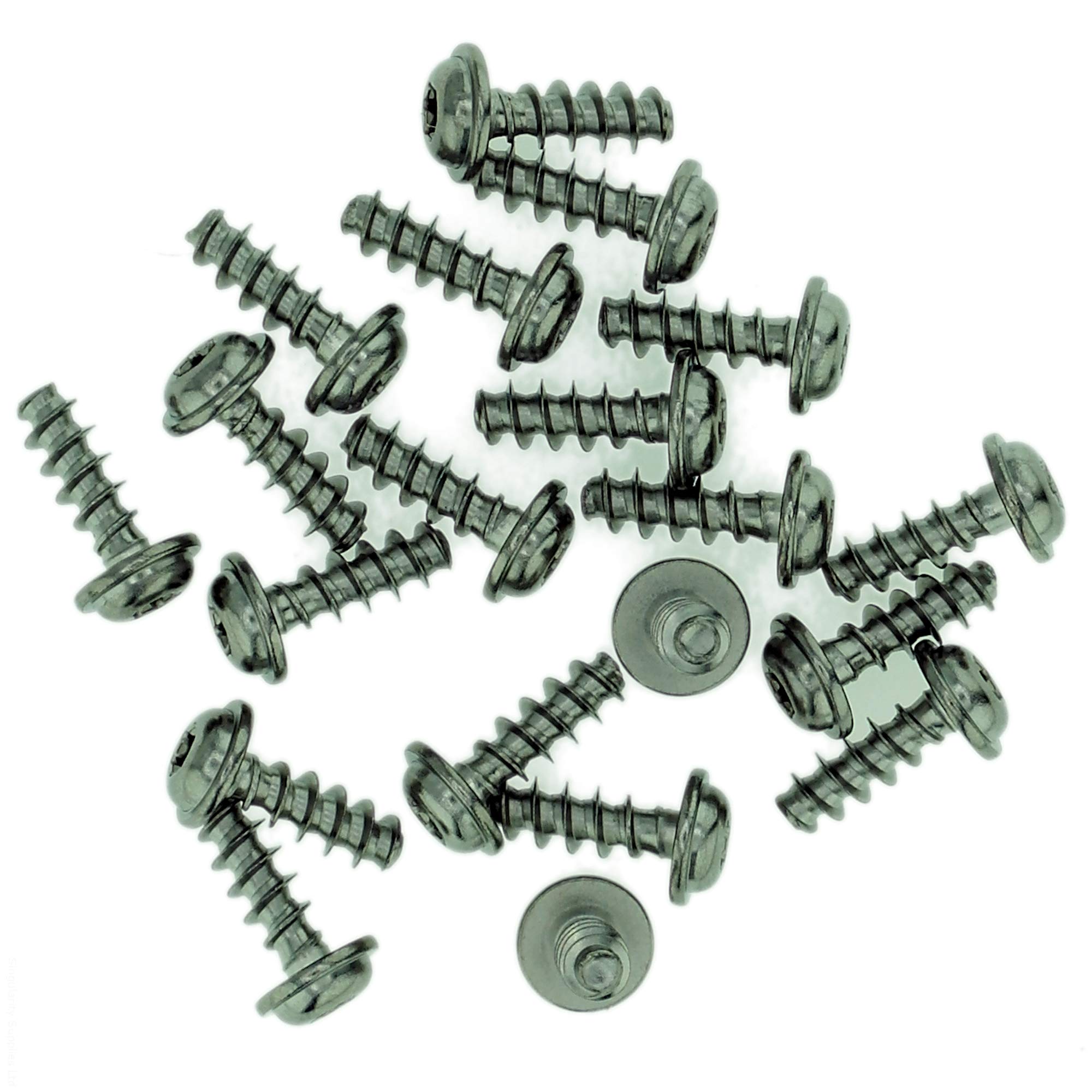 D3 (3mm x 8mm) TX Pan Screws for Plastic (Flanged) - Stainless Steel (A2) (Pack of 20)