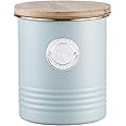 Typhoon Living Airtight Coffee Storage Canister with Bamboo Lid, 1 Litre, Blue