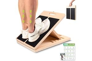 UOPON Slant Board for Calf Stretching, Adjustable Portable Wooden Incline Board for Calf Stretcher with Training Poster, 300 Lbs Weight Capacity Calf Stretch Wedge for Exercise, Squat & Physical Therapy