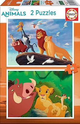 - Disney Le Roi Lion Lot de 2 Puzzles Enfant 48 Pièces | Jeu Éducatif | 26 x 18 cm | Dès 4 Ans (18629)