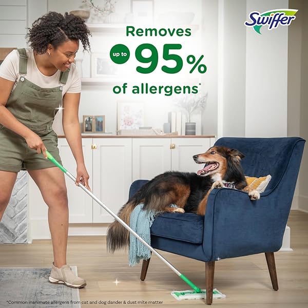 SWIFFER SWEEPER 2-IN-1 MOPS FOR FLOOR CLEANING, DRY AND WET MULTI SURFACE FLOOR CLEANER, SWEEPING AND MOPPING STARTER KIT, INCLUDES 1 MOP + 19 REFILLS, 20 PIECE SET