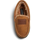Lucky Brand Boy's Micro Suede Fuzzy Lined Moccasin Slippers for Kids