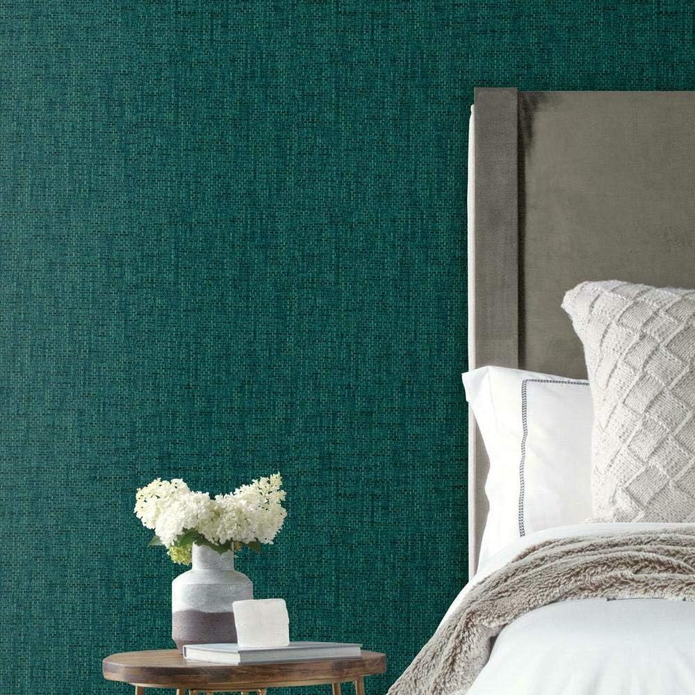 RoomMates Green Faux Grasscloth Weave Peel and Stick
