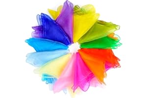 NEBURORA Juggling Scarves Square Colorful Play Scarve for Dance Magic Tricks Performance Props Scarf Accessories 12 Colors