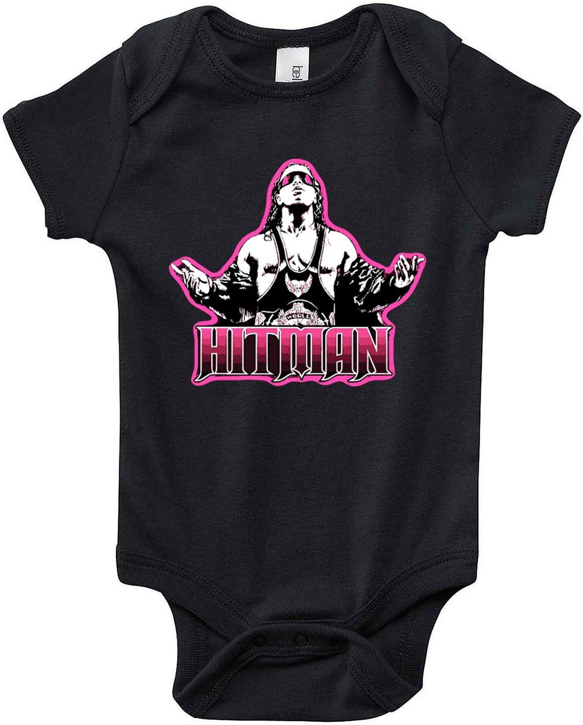 WB SHIRTS Black Bret Hart Hitman Baby 1 Piece