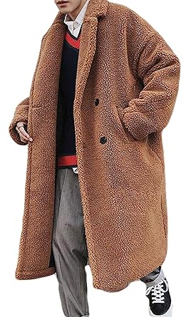 Amazon Gergeousメンズ ロングコート ボアコート ゆったり オーバー
