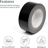 Winsome Black Duct Tape 48mm x 45m Waterproof Gaffer Tape Heavy Duty view 3