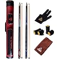 CUESOUL House Bar Pool Cue Sticks,Two Cue Sticks + 2x2 Pool Cue Case Hard
