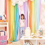 Aisszhao 9 Rolls Pastel Crepe Paper Streamer Curtain Backdrop 738ft view 5