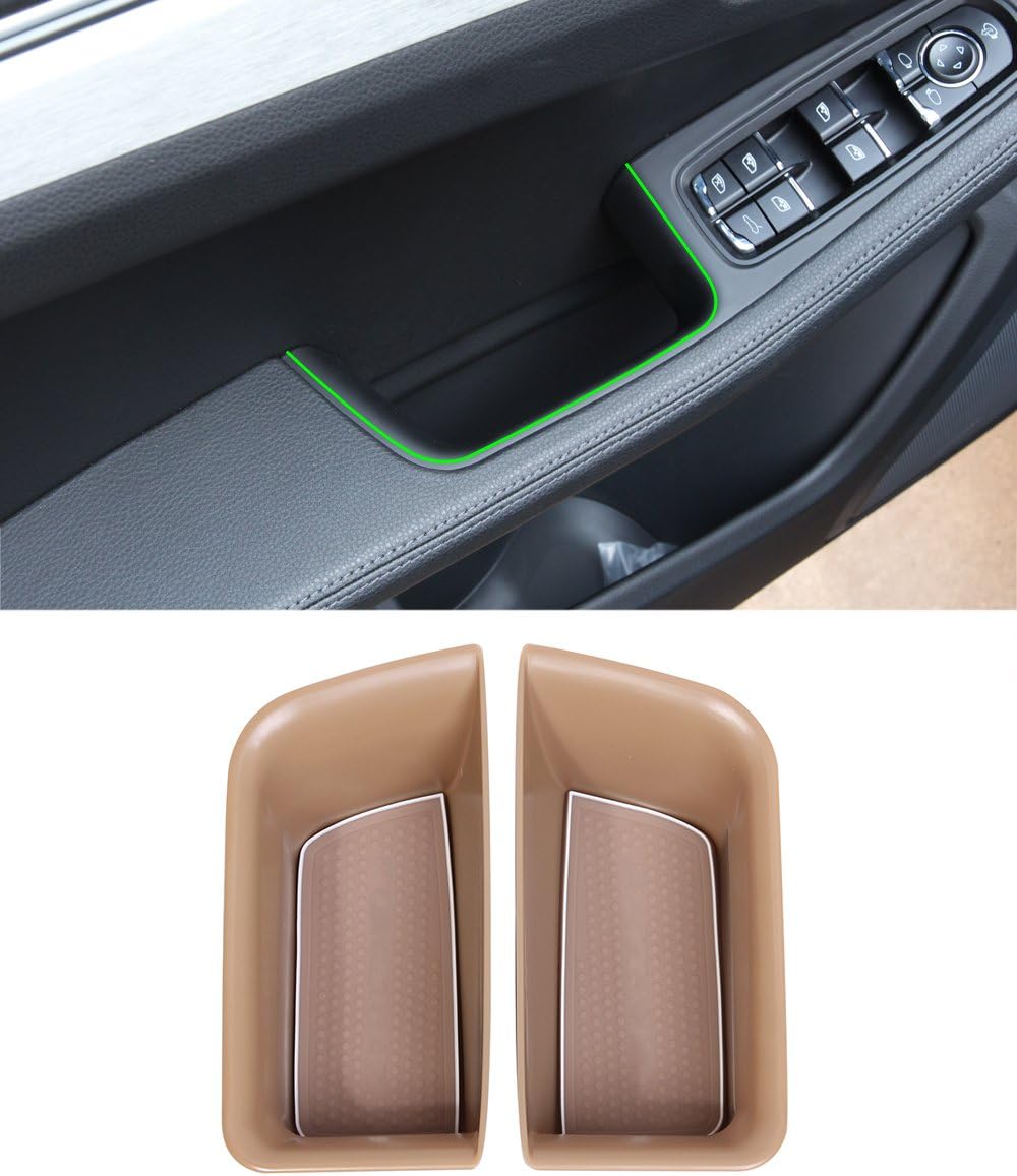 METYOUCAR Plastic Armrest Storage Box Phone Glove Tray for Porsche Macan 2014-2017 (Beige, Front Door)