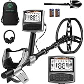 Gbnryg Metal Detector for Adults, Waterproof, 5 Detection Modes, Higher Accuracy 12 Inch IP68 Coil, Larger LCD Display (M55J-