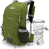 IX INOXTO 20L Hydration Backpack, Waterproof Hiking Internal Frame Backpacks with 2L Hydration Water Bladder and Rain Cover for Men, Lightweight Travel Daypack for Cycling,Camping,Ski (dark green)