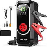 6000A Jump Starter with Air Compressor, Car Battery Jump Starter Portable (10.0 Gas/10.0L Diesel), 150 PSI 12V Car Battery Jump Box with Tire Inflator, Jumper Cables, LED Light, LED Display