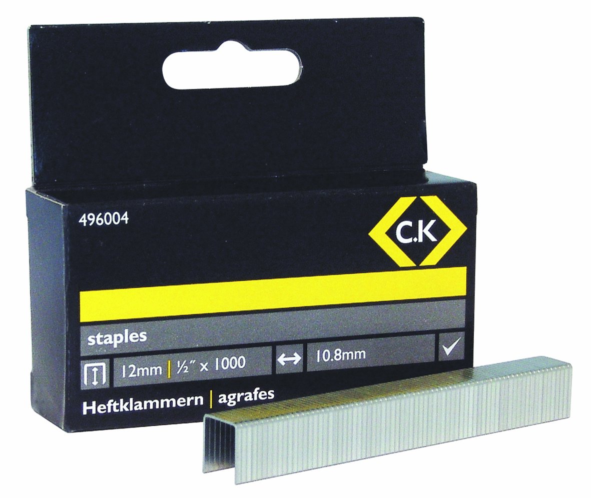 C.K 496004 10.5 mm Wide x 12 mm Deep Staples Box (Pack of 1000)
