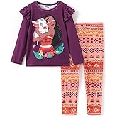 Disney Princess Toddler Girl Outfit Long Sleeve Shirt and Leggings 2PCS Girls Clothing Sets Fall Pullover Dailywear