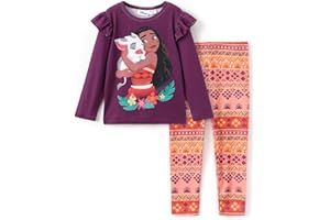Disney Princess Toddler Girl Outfit Long Sleeve Shirt and Leggings 2PCS Girls Clothing Sets Fall Pullover Dailywear