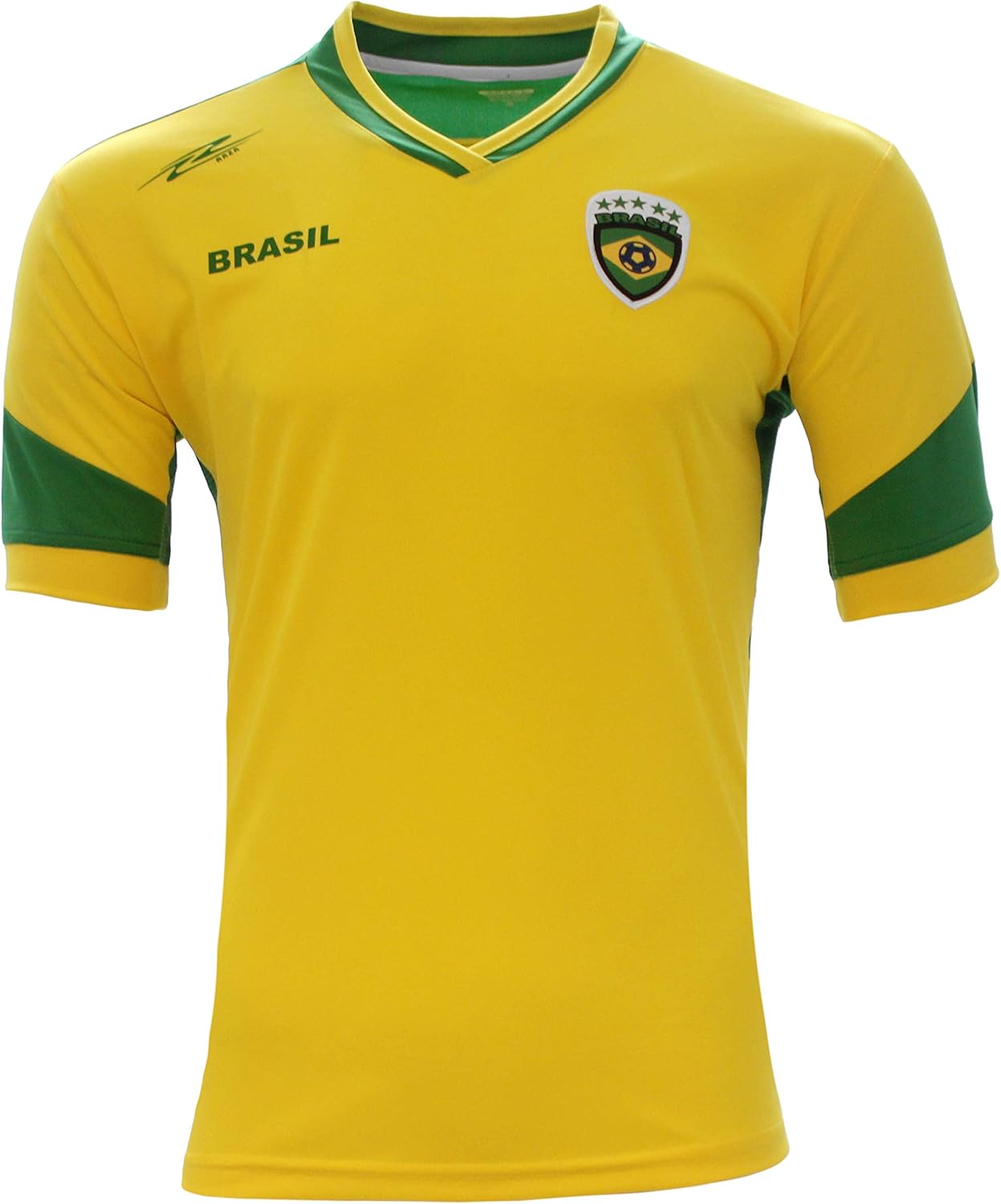 Brazil New Arza Soccer Jersey Yellow/Green 100 Polyester