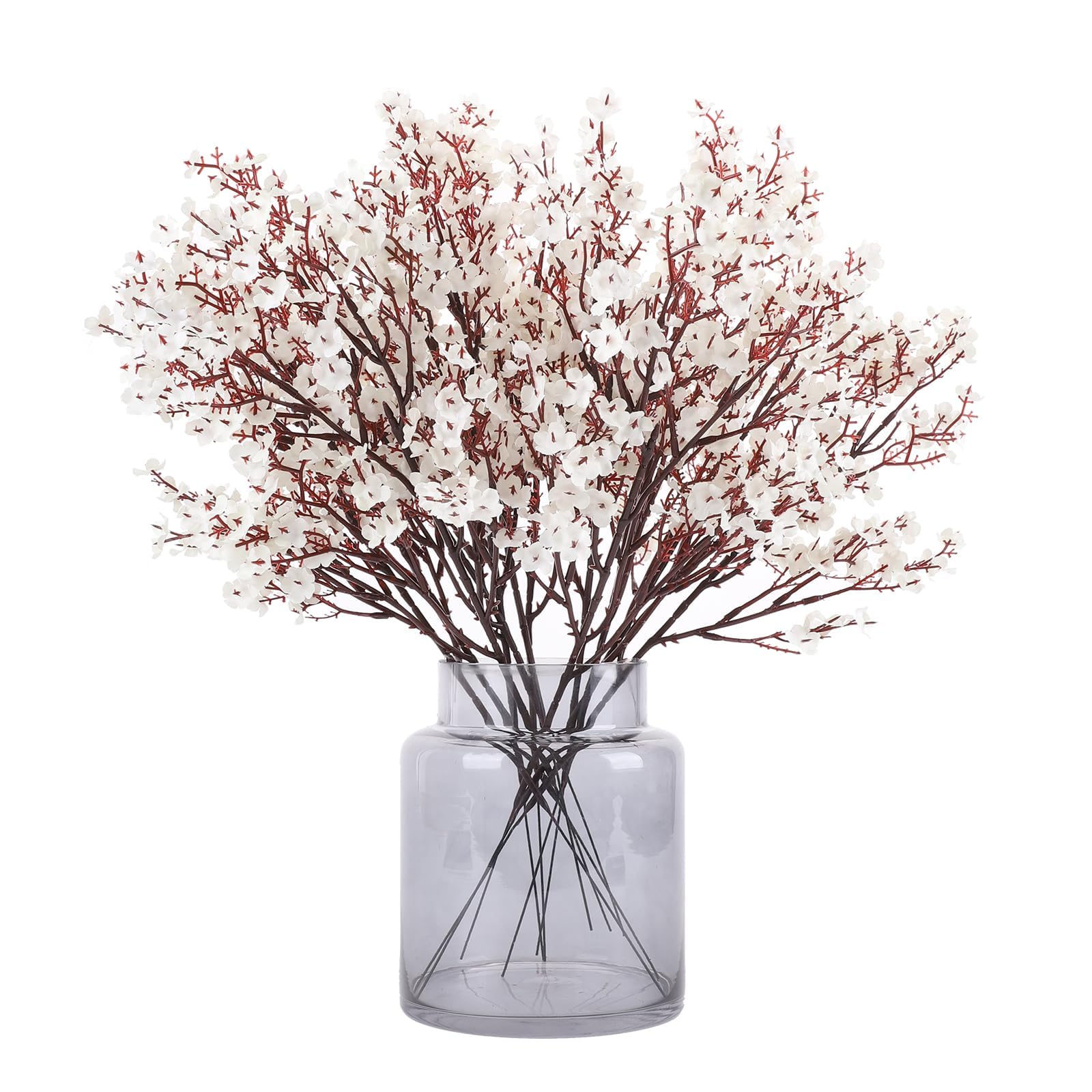 N&T NIETING Gypsophila Artificial Flowers, Baby Breath Artificial Flowers 12Pcs Real Touch Fake Flowers for DIY Wedding Bouquet Party Table Centerpieces Flower Arrangements and Home Decor(White)