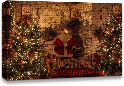 Amazon.com: NWT IDEA4WALL Canvas Wall Art Christmas Santa Claus Decor