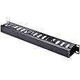 StarTech.com Horizontal 1U Server Rack Cable Management Finger Duct w/ Cover - 19" Network Rack Wire Duct Raceway Panel - Slotted Wire Duct (CMDUCT1UX)
