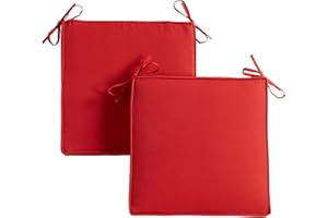 Greendale Home Fashions Outdoor 18-inch Square Reversible Seat Cushion, Fire 2 Count