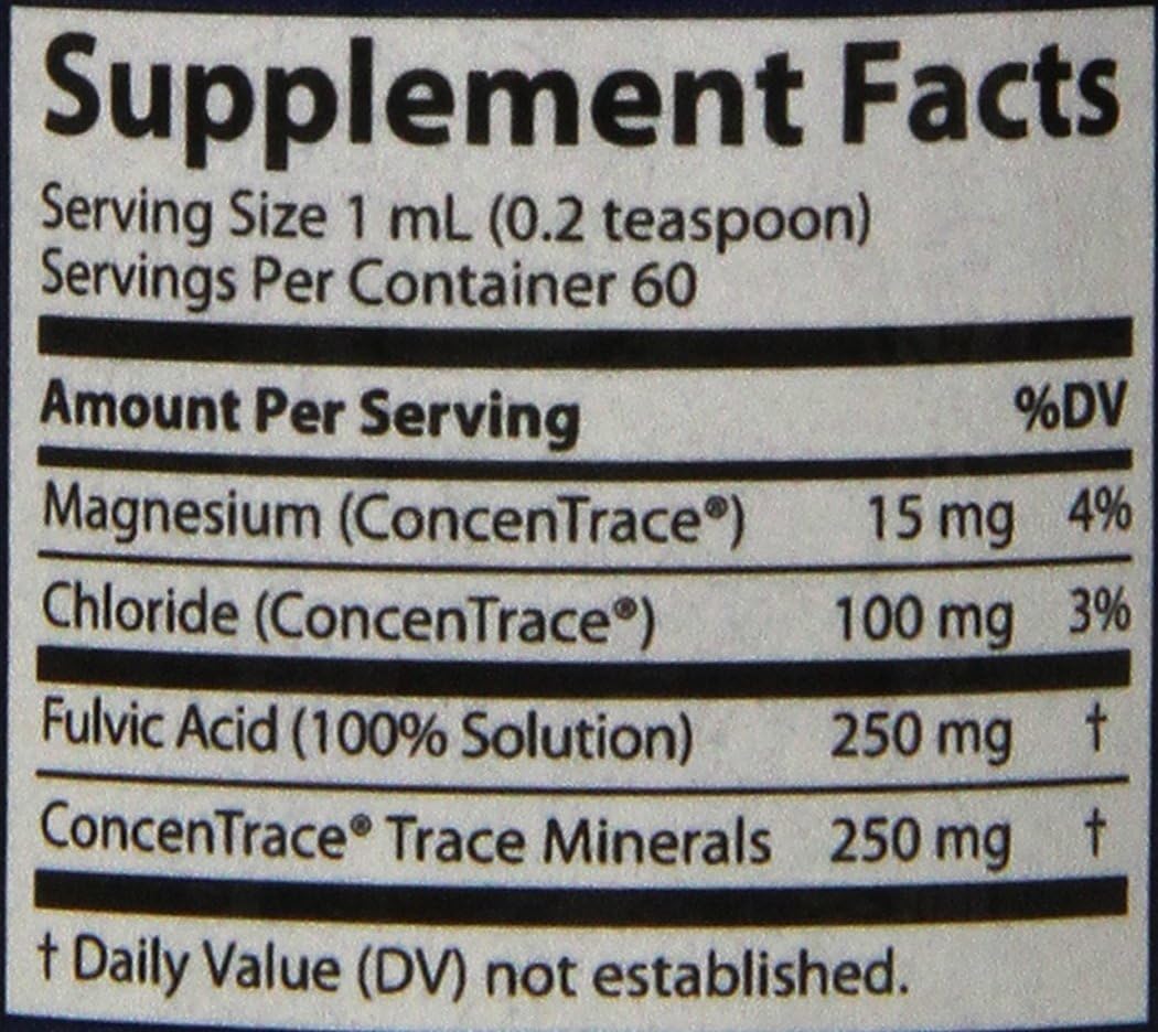 Trace Minerals Research IOFA01 - Liquid Ionic Fulvic Acid with Concentrace Supplement, 0.3 lb: Health & Personal Care