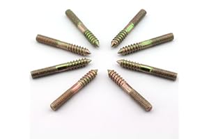 RuiLing 8 Pack M10 Hanger Bolts Double Headed Bolts Self-Tapping Screw M10 Length 3 Inch Hanger Bolts for Furniture