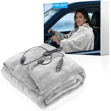 electric blanket with cigarette lighter plug Westinghouse Heated Car Blanket, 12-Volt for Car, Truck, SUV, RV, Portable Heated Throw for Camping, Grey Buffalo Plaid, 59" x 43 : Automotive RV owners Amazon Best Sellers: Best Automotive