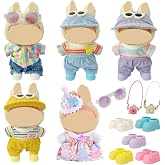Ezcora Doll Clothes Compatible with Labubu Dolls, 5 Pack Clothes for 17cm Doll Include Pairs of Shoes, Perfect for Play &amp; Display, Doll Outfits Accessories for Collectors (No Dolls) (Rainbow Style)