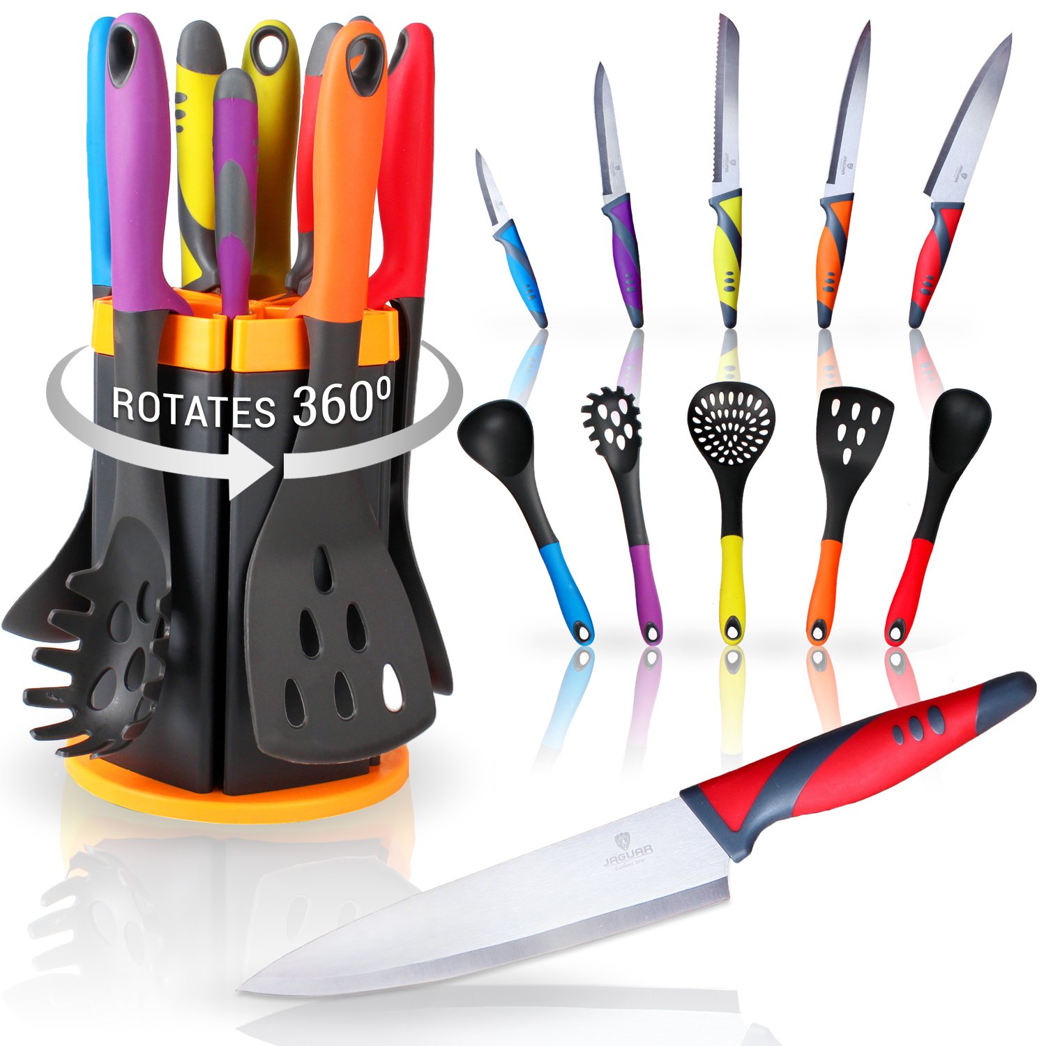 Kitchen Knife and Utensil Set with Rotating Stand eBay
