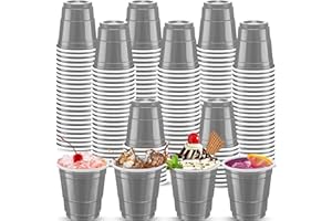 CSSOPENSS 120 pcs grey Plastic Shot Glasses 2 oz grey shot cups grey shot glasses disposable for drinking Tastings served Snacks Jello Tastings and Samples