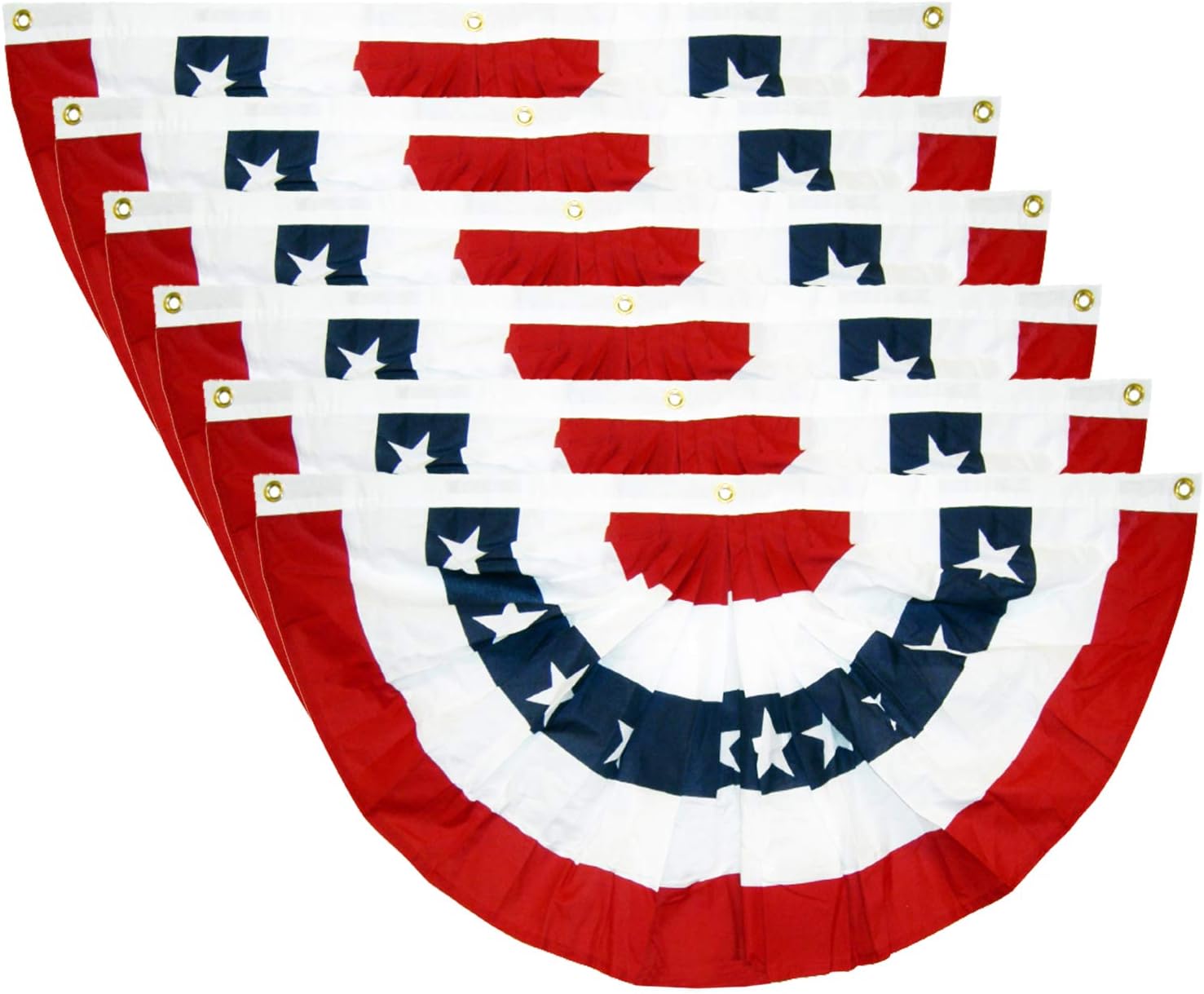 PINCHUANG 1.5x3Ft USA Patriotic Pleated Fan Flag