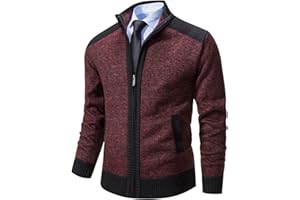 Msmsse Men's Cardigan Sweaters Full Zip Knitted Sweater for Men