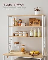 VASAGLE Kitchen Storage Rack 6 Shelves 6 Hooks Golden Oak White KKS019W09 view 3