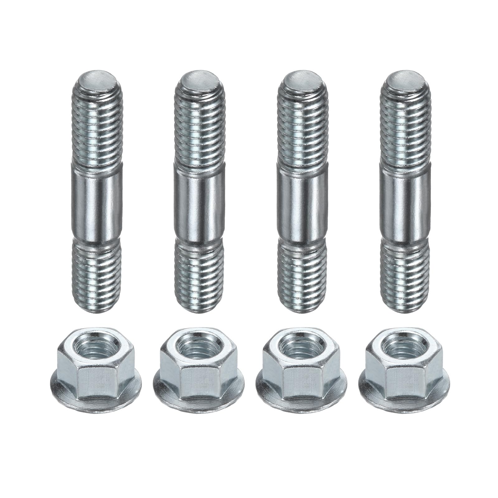 M METERXITY 4-Set Chainsaw Guide Bar Studs & Bar Nuts M8 x 1.25 Thread Manganese Steel Double End Bar Studs for Echo 52/28/59 Chainsaw Flange Bar Studs & Bar Nuts Kit Replacement