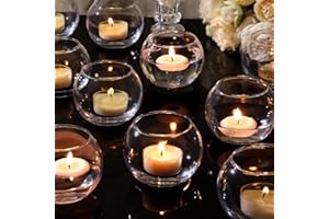 LAMORGIFT 10 Pcs Clear Tealight Candle Holders, Larger Size 2.36×3.15" Glass Votive Candle Holders for Wedding Centerpieces, Large Votive Holders for Bridal Shower/Home Decor/Party Supplies