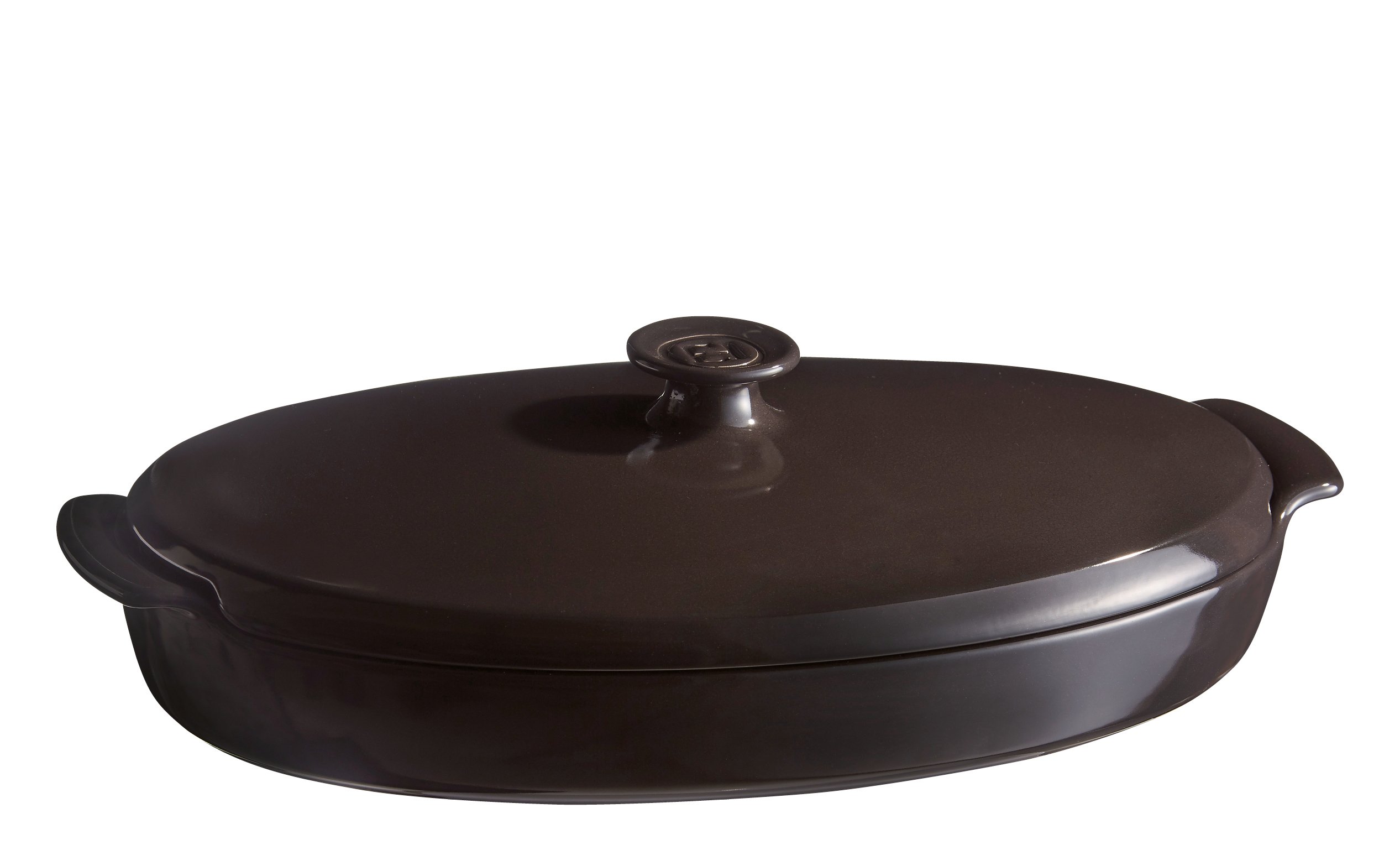 Emile Henry Fish Steamer, Ceramic, Charcoal, 41x24x10.5 cm