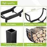 Mutool Heavy Duty Firewood Rack, Large Capacity Indoor Outdoor Log Holder view 4