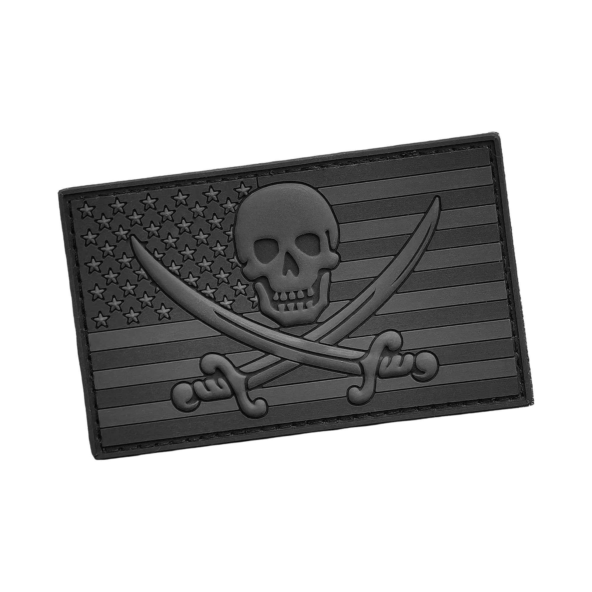 Jolly Roger PVC Calico Jack Pirate USA Flag Morale Tactical Rubber Patch