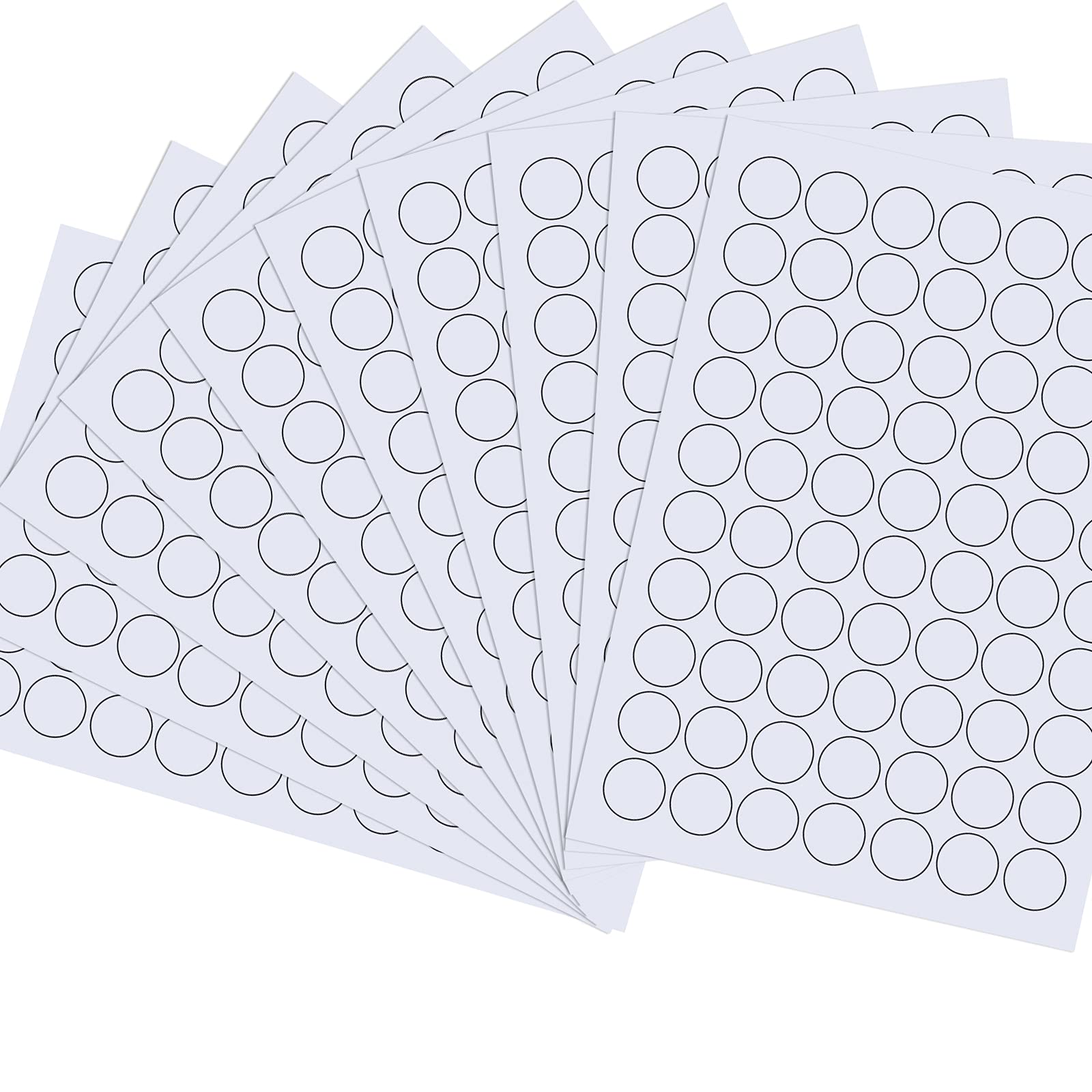10 Sheets Printable Round Stickers ​A4 White Circular Stickers Pricing Stickers Round Sticky Labels, 25 mm in Diameter, Matt Self-Adhesive Printable with Laser or Inkjet Printer