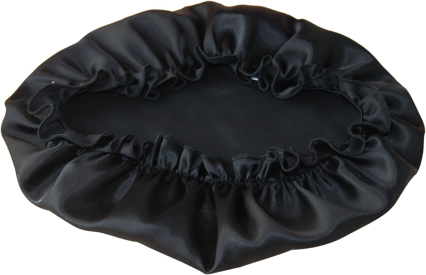 EASILK 100% Natural Silk Sleep Cap for Women, Night Caps Bonnet for Hair Beauty (Adults, Black)
