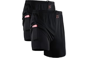 NELEUS Men's 2 in 1 Running Shorts with Liner,Dry Fit Workout Shorts with Pockets