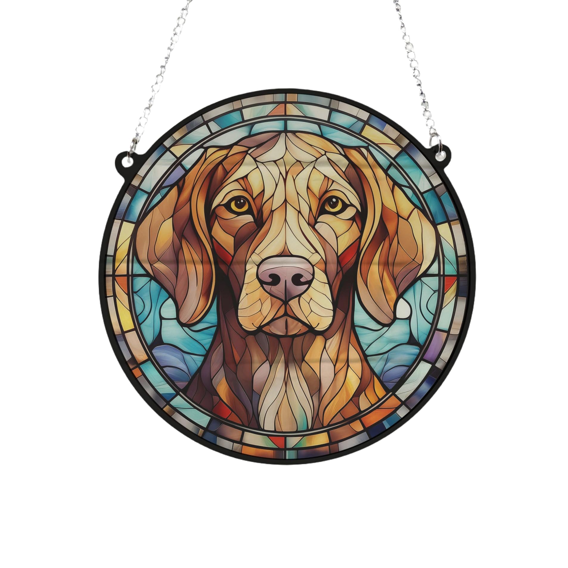 Vizsla Stained Glass Effect Suncatcher Gift for Dog Lovers - 19cm