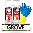 Zinsser B-I-N White Shellac-Based Primer and Sealer Spray 13 oz Bundle with Pair of Gloves - Versatile Shellac Primer for Wood, Bonding, & Stain Blocking - Interior and Exterior Use - (3 Items)