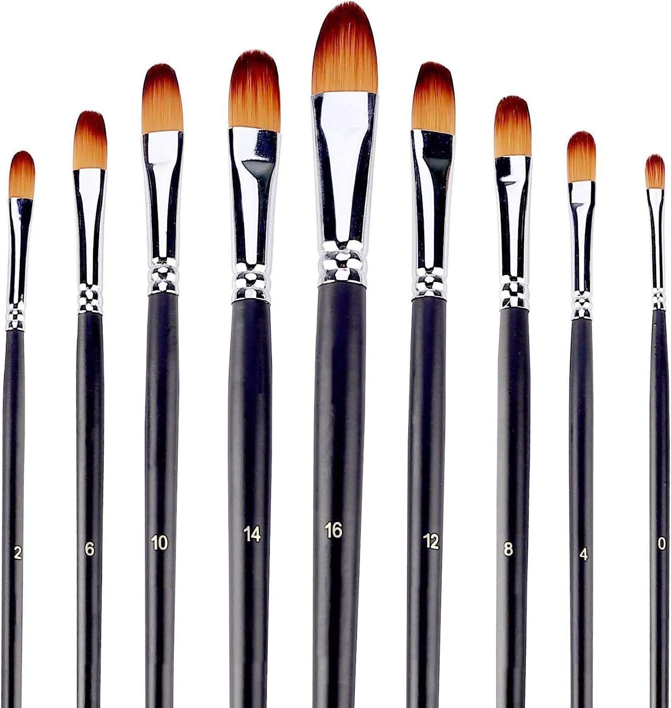 Artist Paint Brushes Set 9pcs Filbert Paint Brushes Set for Acrylic