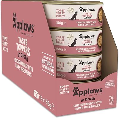 Applaws 100% Natural Wet Dog Food Tins Chicken Breast with Ham Vegetables 156g