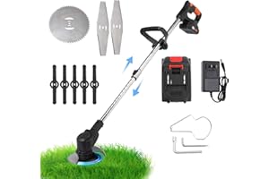 Battery Powered 21V Cordless Grass Trimmer, Electric Cordless Weed Wacker, Weed Trimmer, Grass Lawn Trimmer Edger with Charge